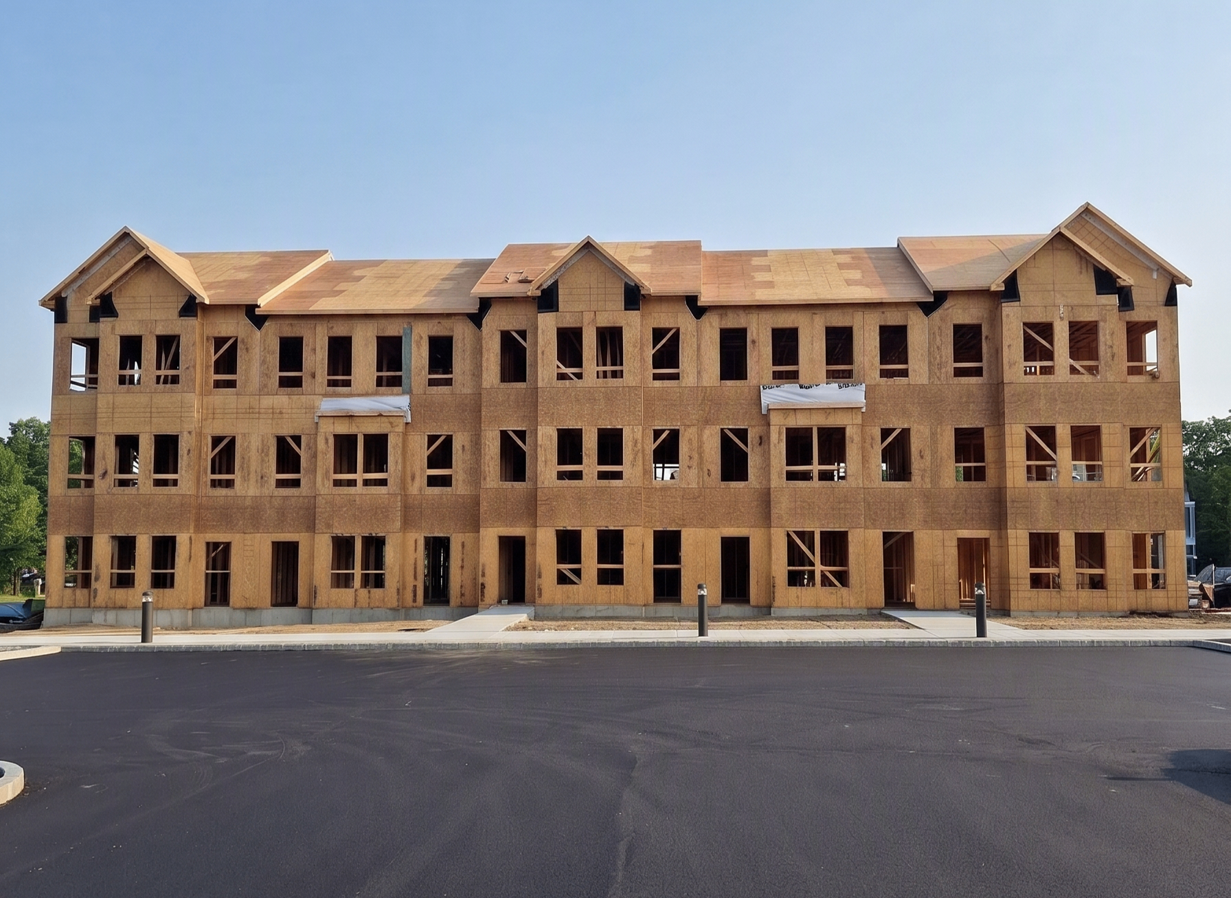 Building received in bare framing condition at 70 Washington Rd
