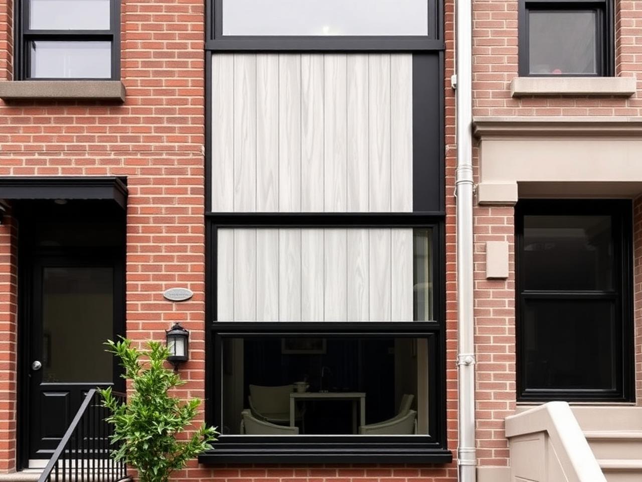Panel accent on brick