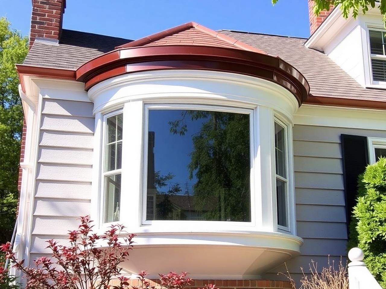 Bay window with copper drip
